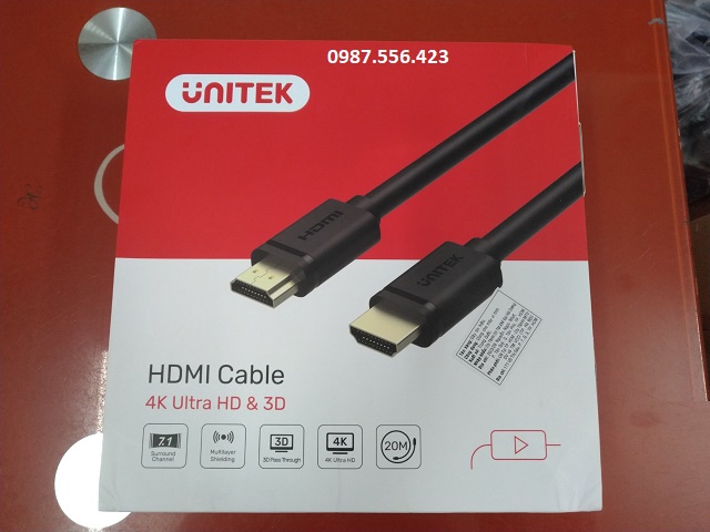 Cáp HDMI Unitek 20m Y-C144 Chính hãng