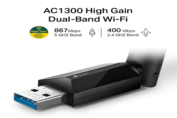 Bộ Chuyển Đổi Wi-Fi USB Băng Tần Kép TP-Link AC1300 T3U Plus