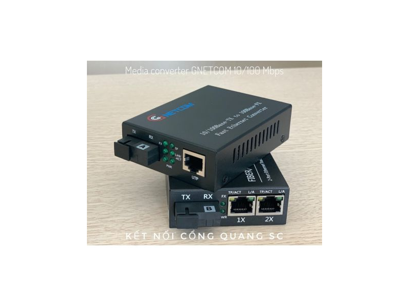 Bộ chuyển đổi quang điện GNETCOM 1 ra 2 LAN 10/100M GNC-1111S-20