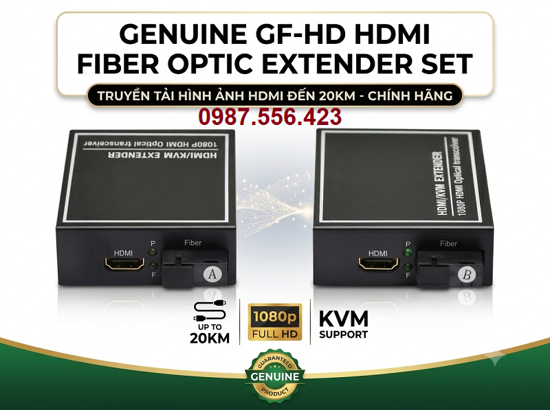 Bộ khuếch đại kéo dài HDMI qua cáp quang Gf-HD1080P chính hãng