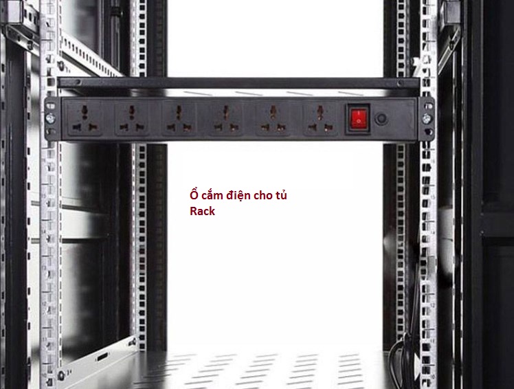 Thanh nguồn PDU 6  chấu đa năng tủ rack 19 inch