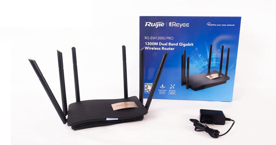 Bộ Phát WiFi Router Ruijie EW1200G Pro Băng Tần Kép Chuẩn AC1300Mbps Gigabit