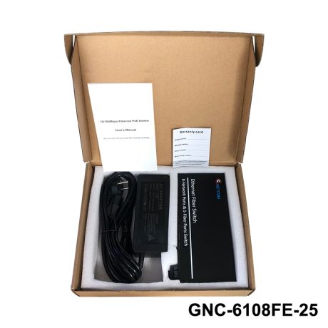 Bộ chuyển đổi quang điện POE GNETCOM GNC-6108FE-25