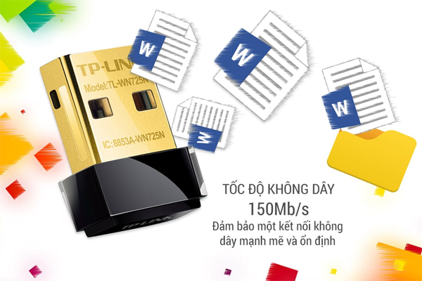 Bộ chuyển đổi USB TL-WN725N Nano chuẩn N không dây tốc độ150Mbps