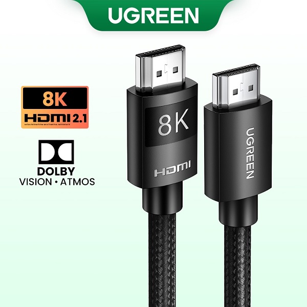 Cáp HDMI 2.1 Ugreen 45430 1M - Hỗ Trợ 8K@60Hz, HDR, eARC, Truyền Tín Hiệu 48Gbps Ổn Định, Cao Cấp