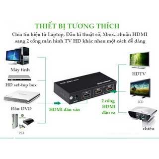 Bộ chia HDMI 1 ra 2 Ugreen UG- 40201 hỗ trợ 1.4v,