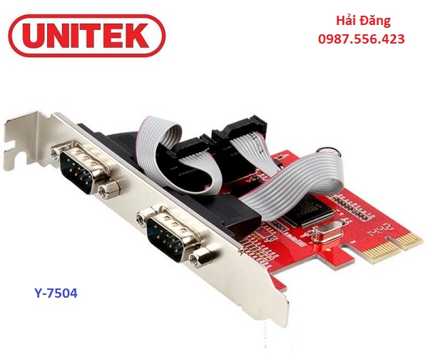 Card PCI-e to 2 cổng Com (RS232) Unitek Y-7504