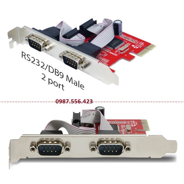 Card PCI-e to 2 cổng Com (RS232) Unitek Y-7504