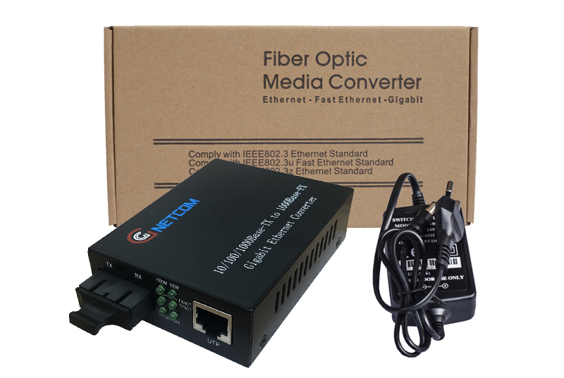 Media converter chuyển đổi quang điện 2 sợi GNETCOM GNC-2211S-20