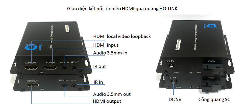 Bộ chuyển đổi HDMI sang Quang HO-LINK HL-HDMI-1F-20TR