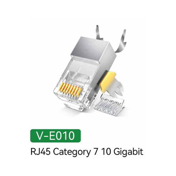 Hạt mạng CAT7 Veggieg V-E010 bọc sắt chính hãng - Đầu bấm RJ45 8P8C tốc độ cao, bền bỉ