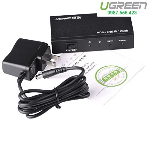 Bộ chia HDMI 1 ra 2 Ugreen UG- 40201 hỗ trợ 1.4v,