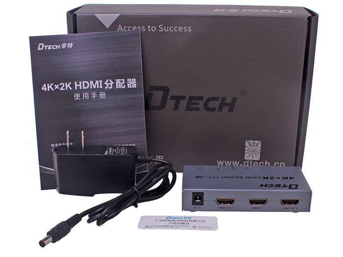 Bộ chia HDMI 1 ra 4 DT-7006 chính hãng DTECH giá rẻ hỗ trợ 2K-4k