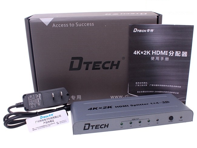 Bộ chia HDMI 1 ra 4 DT-7144 chính hãng DTECH hỗ trợ 2K-4k