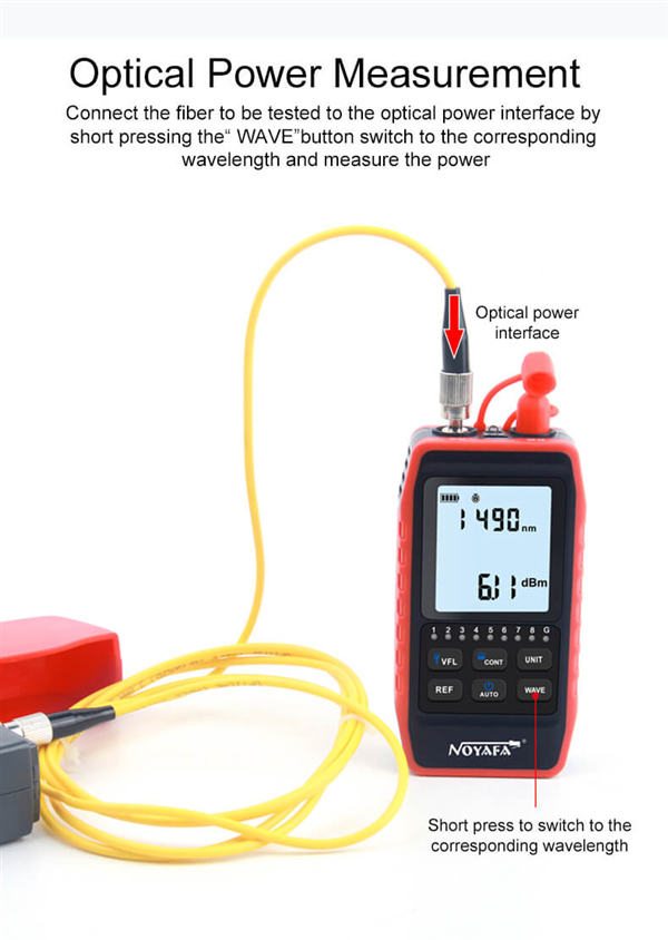 Máy Đo Công Suất Quang NF‑908S NOYAFA 6 Bước Sóng Chính Hãng