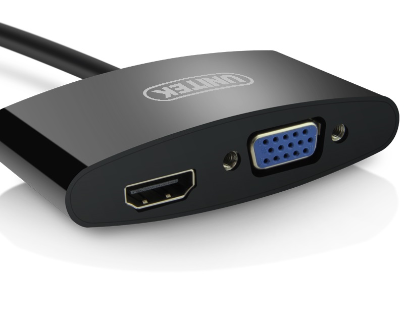 Cáp chuyển Mini DisplayPort ra VGA + HDMI Unitek Y-6328BK|Unitek chính hãng Y-6328BK