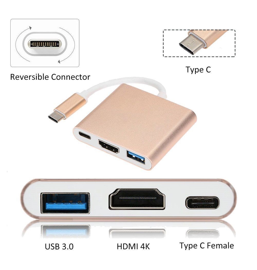 Cáp chuyển đổi USB  Type-C sang HDMI Usb 3.0 Type-C cho Macbook và Điện thoại