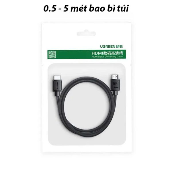 Cáp HDMI 2.1 Ugreen 45431 1.5M - Hỗ Trợ 8K@60Hz, HDR, eARC, Truyền Dữ Liệu 48Gbps Ổn Định, Cao Cấp