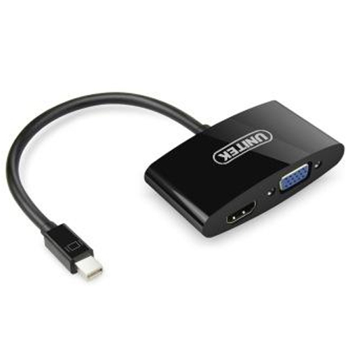  Cáp chuyển đổi Mini DisplayPort to VGA + HDMI Unitek Y-6328BK Chính hãng