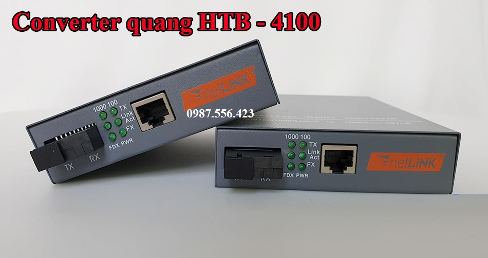 Bộ chuyển đổi quang điện 1 sợi Netlink HTB-4100AB