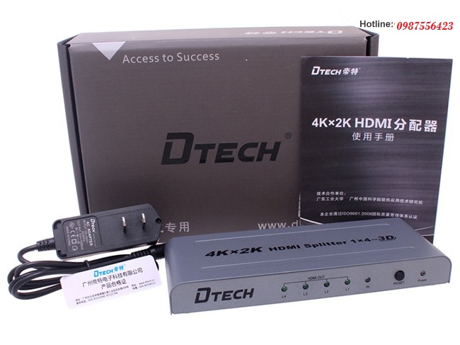 Bộ chia HDMI 1x4 Dtech DT-7144