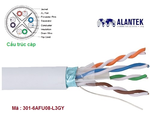 Cáp mạng ALANTEK Cat6A FTP 301-6AFU08-L3GY