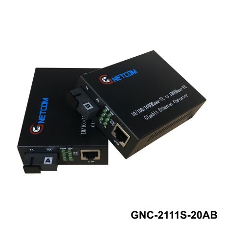 Converter quang điện Gnetcom 1 sợi GNC-2111S-20A/B