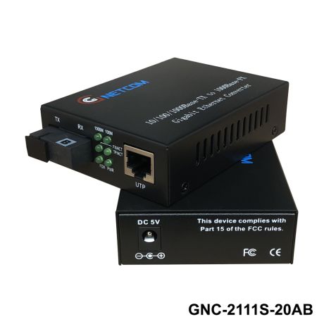 Converter quang điện Gnetcom 1 sợi GNC-2111S-20A/B