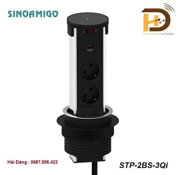 Bộ ổ điện âm bàn bếp cao cấp sinoamigo STP-2BS-3Q