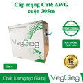 Cáp mạng Cat6 UTP veggieg lõi đồng nguyên chất chuẩn AWG