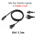 Dây Sạc Nguồn Laptop 2 Chân 3 Lỗ Tròn Dài 1.5m -1.8m hàng zin cao cấp