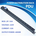 Thanh Nguồn PDU 12 Ổ Cắm 3 Chân - 2P/32A, 6000W - Có Aptomat Chống Quá Tải An Toà