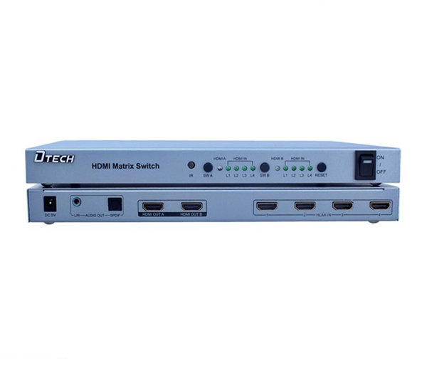 Bộ gộp tín hiệu HDMI 4 in , 2 out, Dtech DT7029 ch