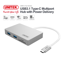 Cáp USB 3.1 Type-C To 2 USB 3.0 + Reader Unitek