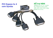Card PCI Express to 04 com RS232 chính hãng Syba