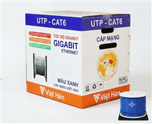 Dây cáp mạng UTP cat6 24awh , Việt Hàn , cuộn 305m màu xanh chuẩn tốc độ Gigabist