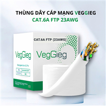 Dây mạng CAT.6A FTP 23AWG VegGieg - Lõi đồng 99,9%, chống nhiễu, dài 305m đạt chuẩn quốc tế