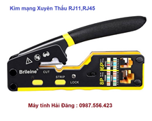 Kìm Bấm Mạng Xuyên Thấu Đa Năng RJ11/RJ45 6088P Vàng Đen Chính Hãng