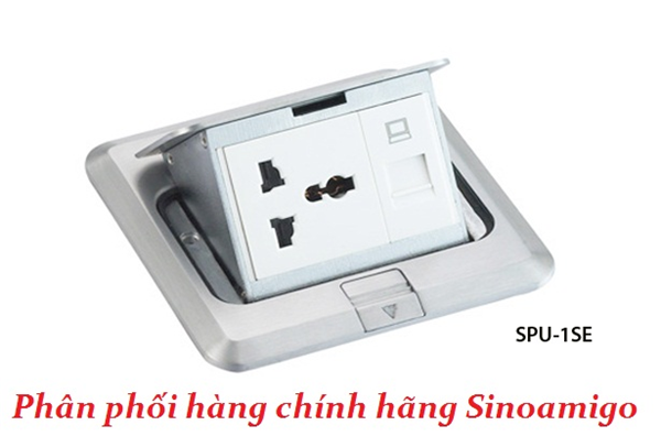 Ổ cắm điện âm sàn SPU-1SE Sinoamigo màu bạc