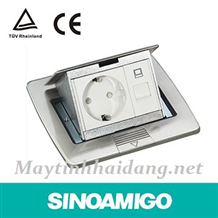 Ổ cắm điện âm sàn SPU-3S màu bạc Sinoamigo