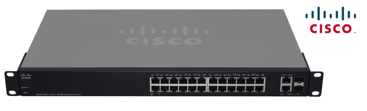 Switch Cisco chính hãng SF 200-24P 24-Port 10/100 PoE Smart Switch SLM224PT-EU