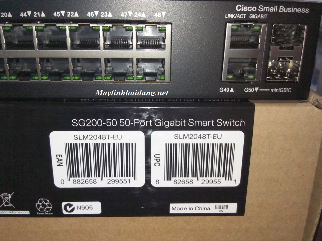 Switch Cisco SG200-50 50-port Gigabit Smart Switch SLM2048T-EU chính hãng