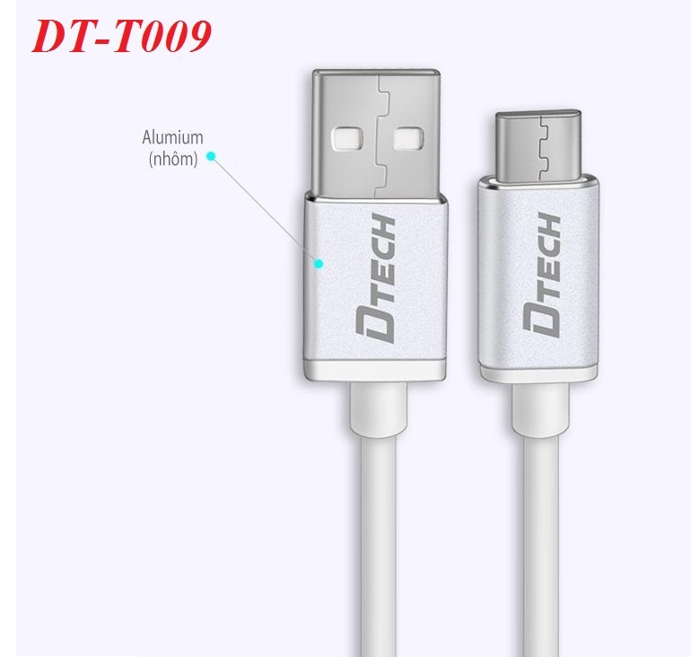 Cáp USB sang TYPE C chính hãng DTECH T0009 chất lượng cao